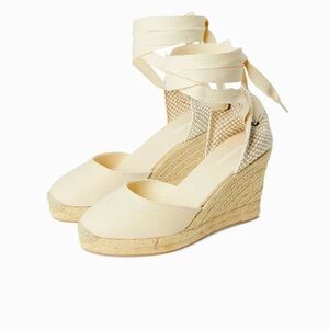 Soludos Cream Espadrille Wedges
